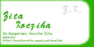 zita kocziha business card